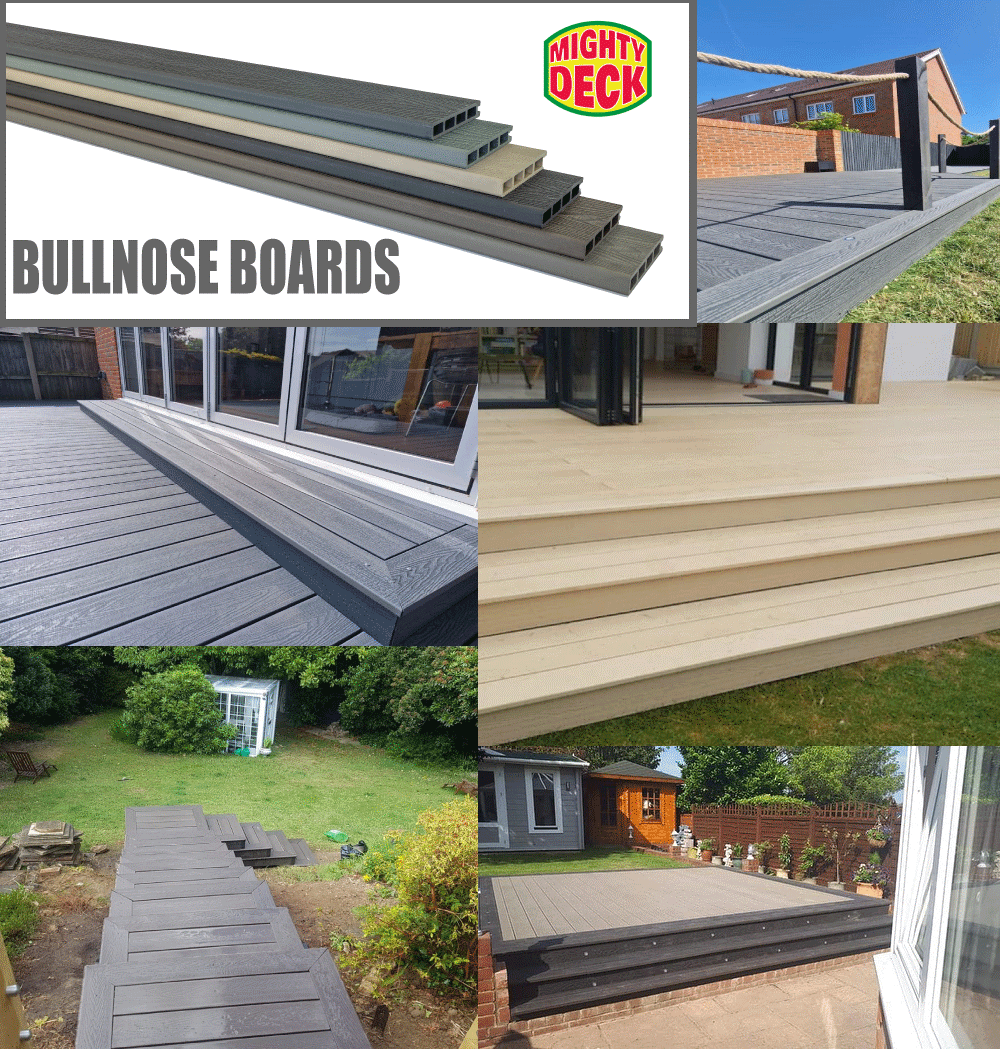 Grey Composite Decking Bullnose Edge Board