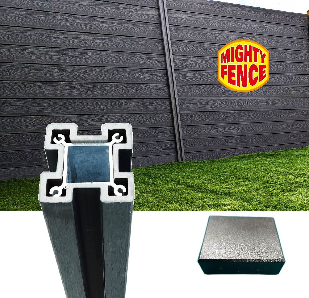 Black HYBRID Fence Post