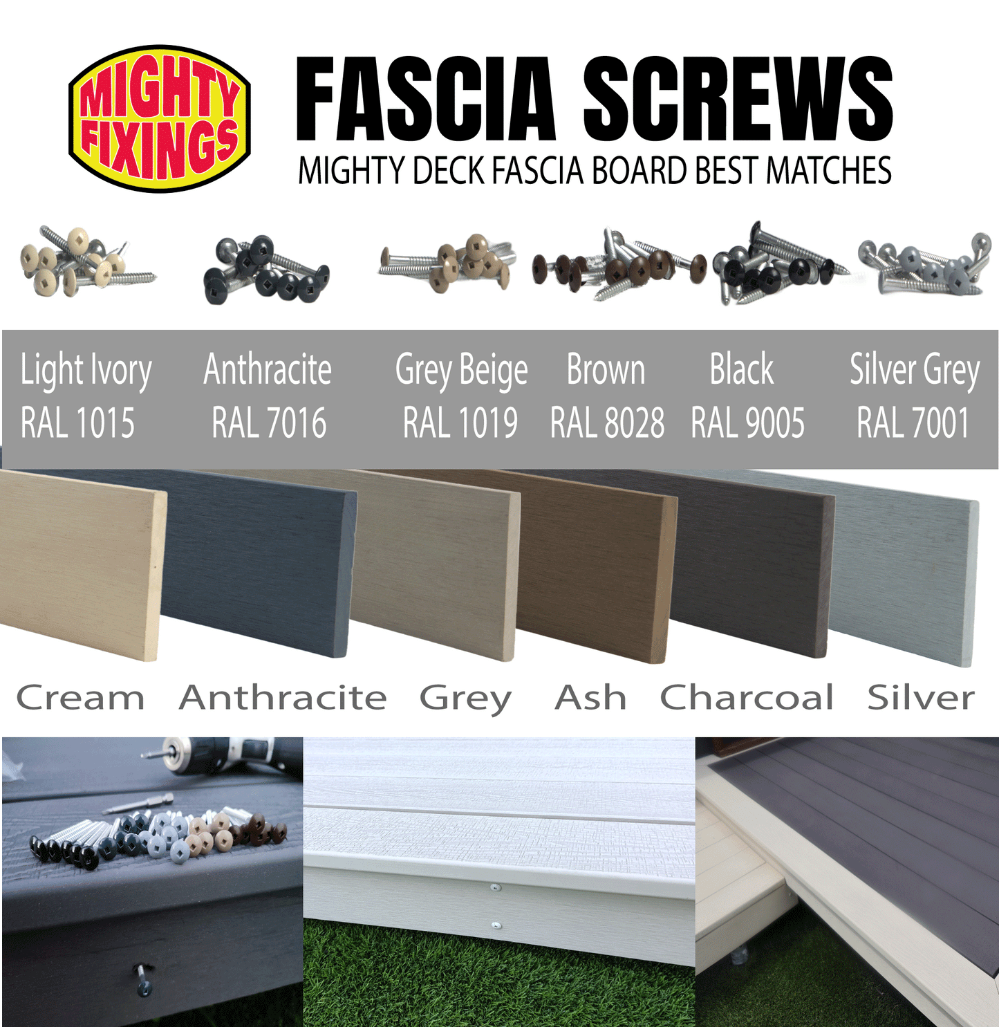 Beige Gold Fascia Screws