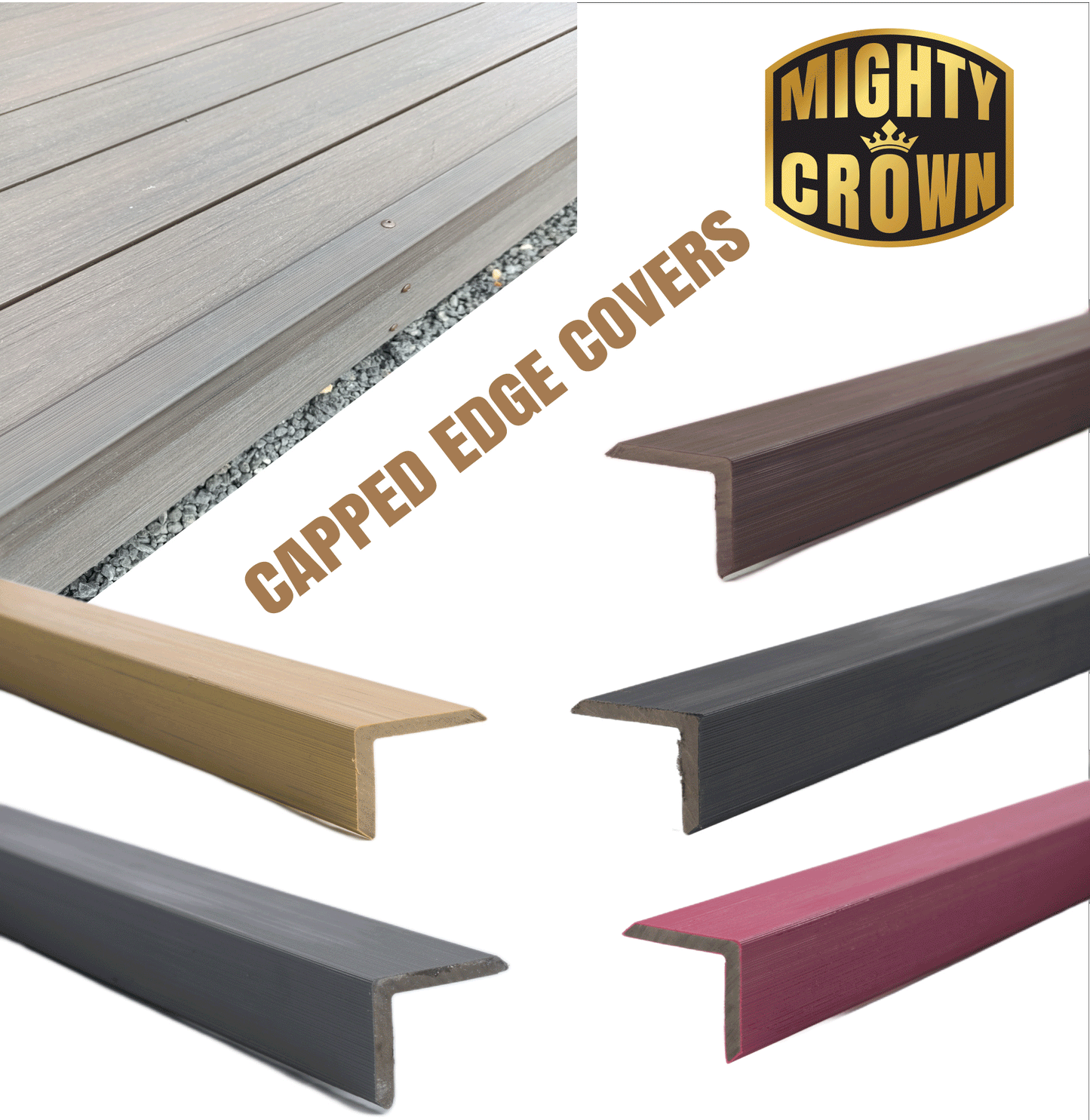 Bronze Composite Decking Capped Edge Cover