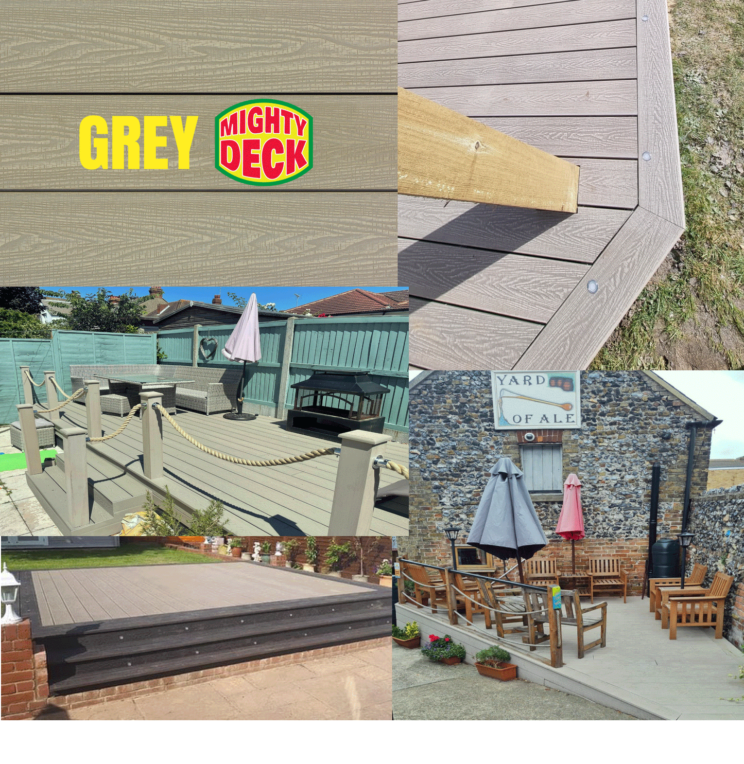 Grey Composite Decking Bullnose Edge Board