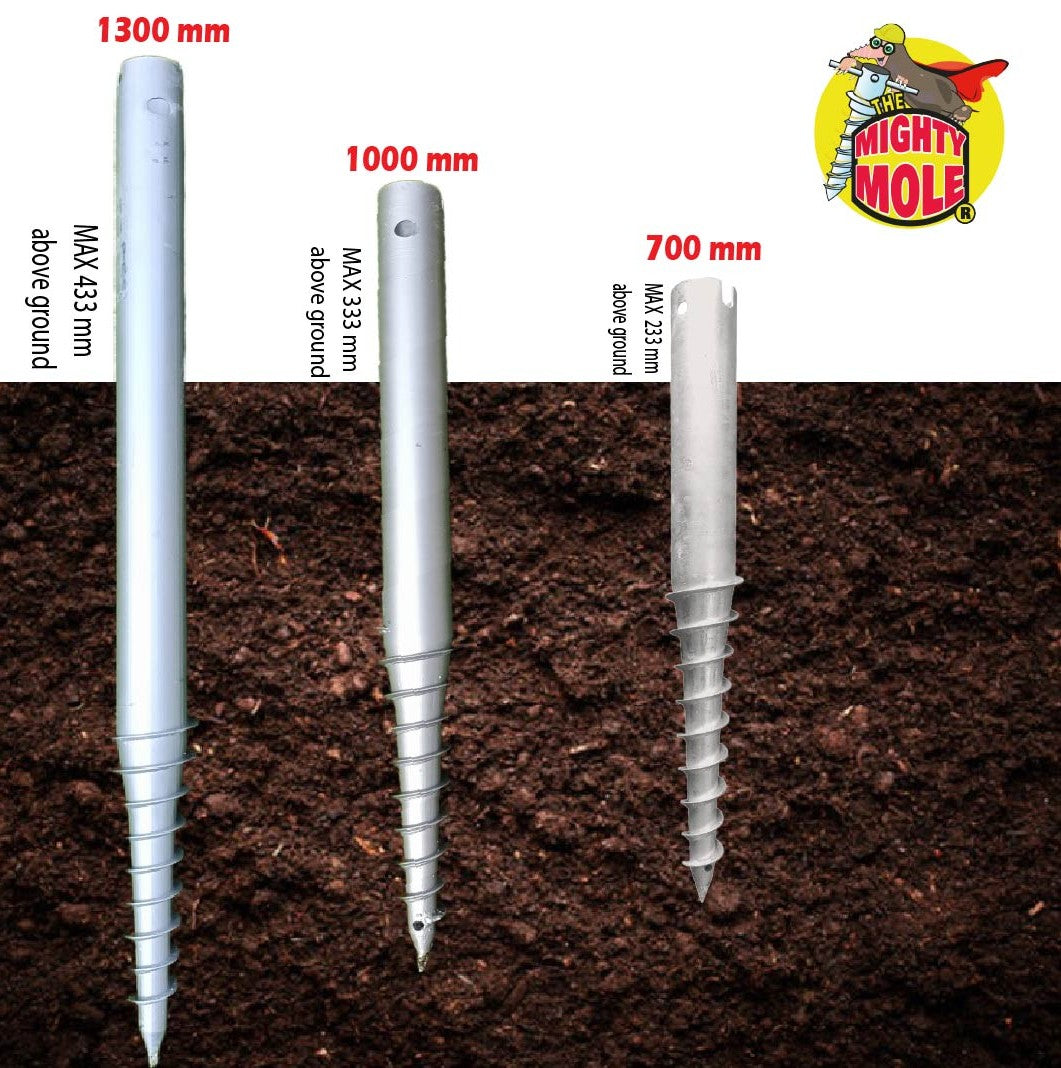 Ground Screw 1300 mm & Joist Hat Set